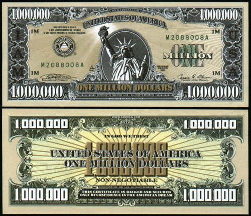 2003 REMAKE OF 1988 IAM MILLION DOLLAR   LOT OF 2 BILLS  