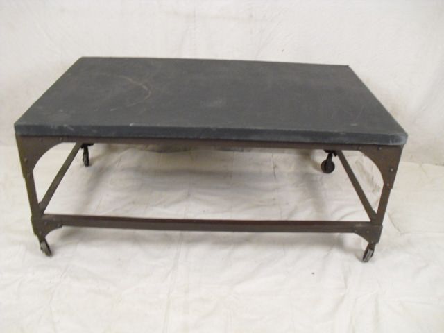 Industrial Metal Frame Slate Top Coffee Table (0093)*.  