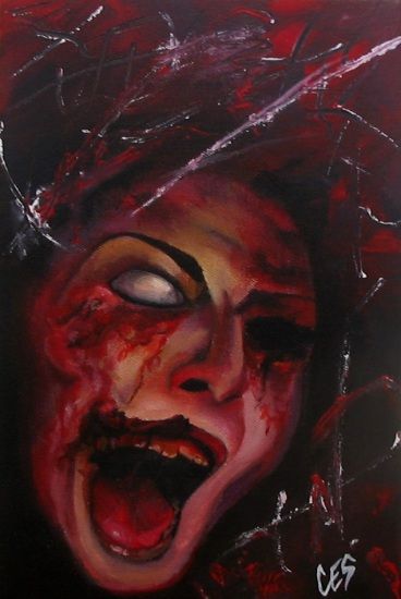 CUSTOM Painting by CES ZOMBIE Painting from Your Photo Dark ART 