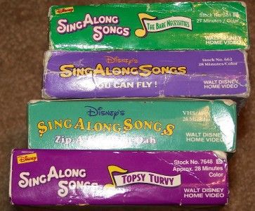   Songs 4 VHS You Can Fly , Zip A Dee Doo Dah, Tested, Work Great