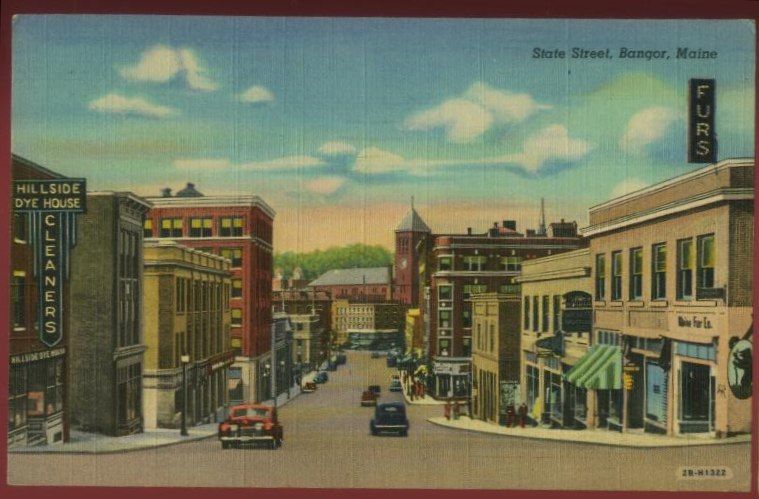 062411 SHOPS @ STATE STREET BANGOR MAINE ME POSTCARD 1946  