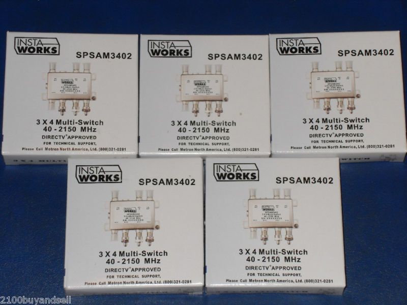 New Lot Of 5 3x4 Multiswitch SPSAM3402 Directv Approved  