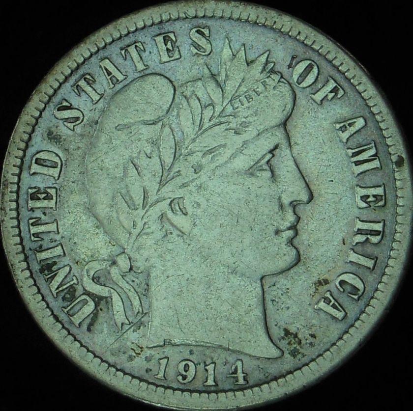 1914 P VF++ Barber Dime     