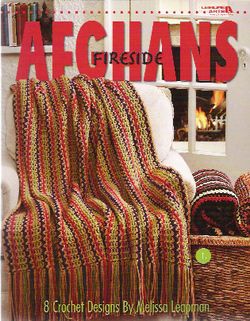 FIRESIDE AFGHANS ~ 8 CROCHET PATTERNS ~ NEW ~ SALE ITEM  