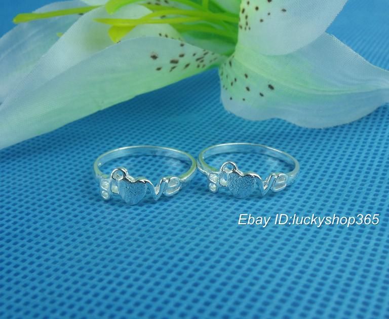 LovelyWholesale 5pcs S80 silver Love Rings 6 8  