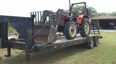 1999 Zetor Backhoe Loader 3340FD 4x4 w/Cutter, Forks, and Trailer 