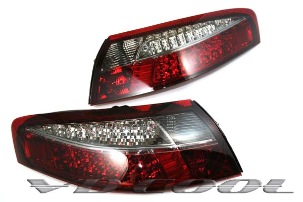 99 04 Porsche 911 996 LED Tail Lights BLACK/RED  