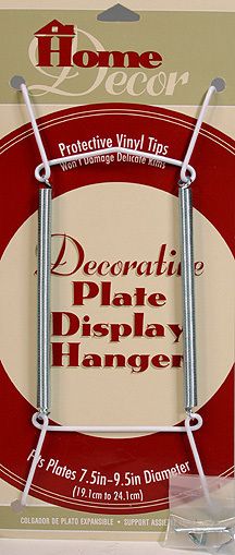 WHITE PLATE DISPLAY HANGERS (7.5 9.5 PLATES)  6 PCS  