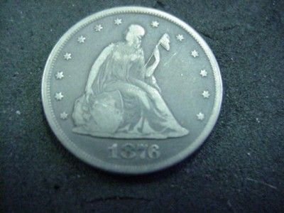 1876 TWENTY 20 CENT PIECE RARE DATE 14K MINTED VERY FINE VF *SCARCE 