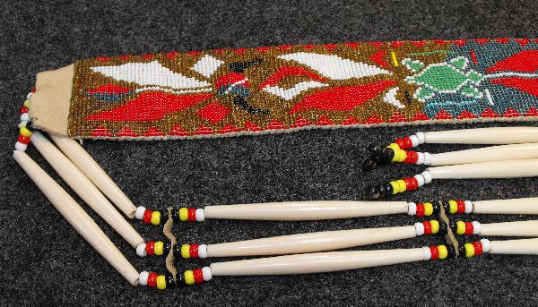 Native American Mens Hand Beaded Regalia Belt  