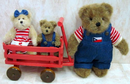 BOYDS BEARS Huck Zach Mandy Wagon AMERICANA 919811  