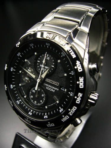 Seiko Chronograph Mens Watch 100M Tachymeter SND703P1  