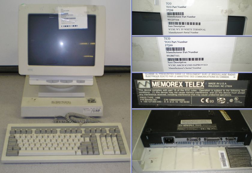 Wyse WY 55 Memorex Telex 1488 Dumb Terminal w/Keyboard  