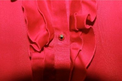   69 ALEX MARIE BLOUSE 12 RED WRINKLE FREE COTTON BLOUSE SHIRT  