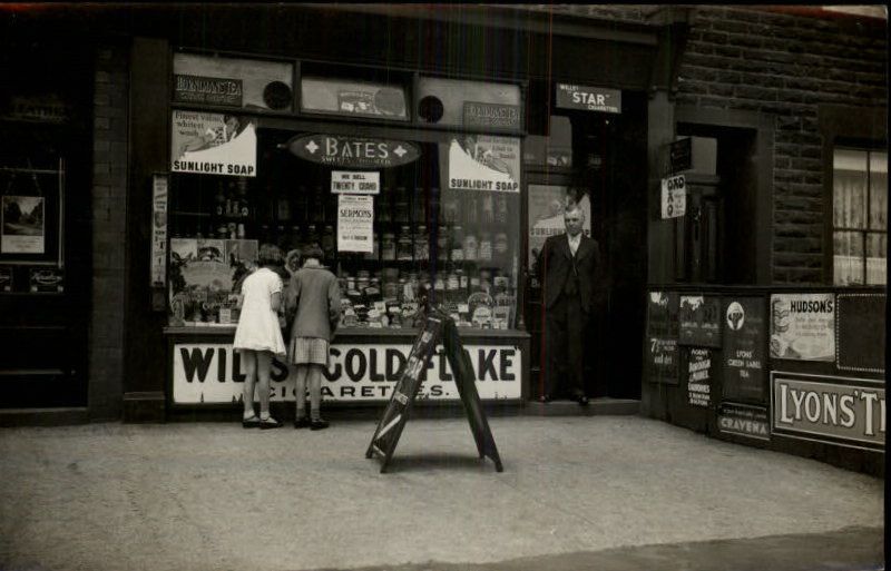 Tonge Moor England Cigarette Stand Market Numerous Visible Signs RPPC 