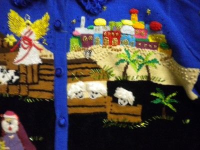 Berek nativity Christmas Mary, Joseph, Wise Men, Bethlehem SWEATER 