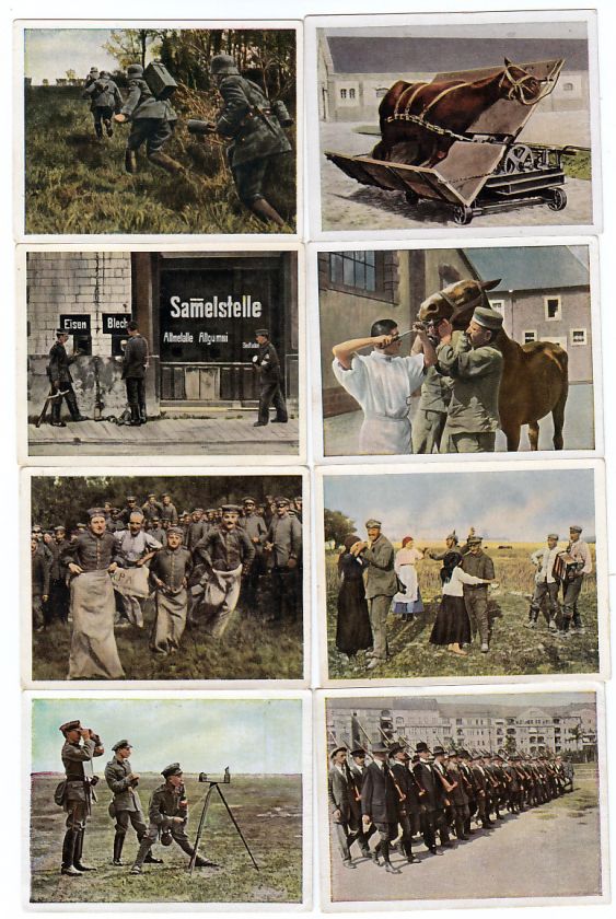 Eight 1937 World War 1 Scene Cards  