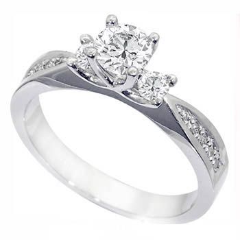 9k Gold SI2 0.65 ct Diamond Ring Engagement Solitaire  
