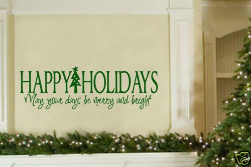 Happy Holidays Vinyl Wall Lettering Words Christmas Art  