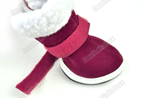 Cute Red Christmas Dog Doggie Shoes Santa Puppy Pet Apparel Cozy Boot 