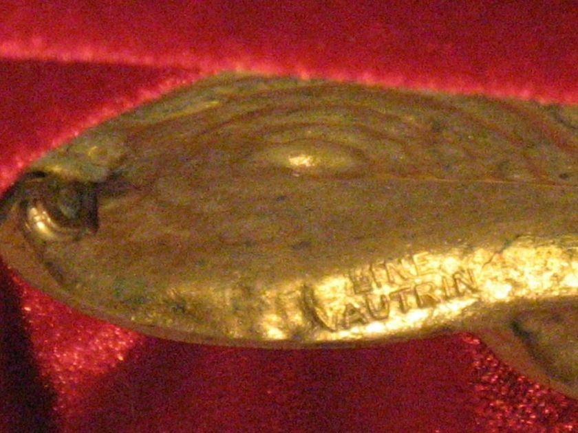 Line Vautrin broche bronze signée parlant lenfer dante  