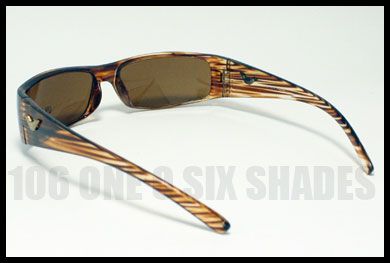 MENS Biker Sunglasses Motorcycle Riding WOOD BROWN New  