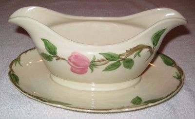   Dishes 1949 1953 Franciscan Ware Pottery DESERT ROSE GRAVY BOAT  