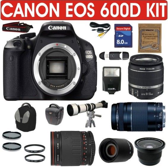 CANON EOS 600D (T3i) + 6 LENS BUNDLE KIT + WARRANTY 13803134254  