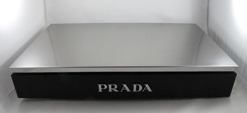 PRADA Sunglasses Jewelry Display Tray 10x16 Black base Silver Tray 