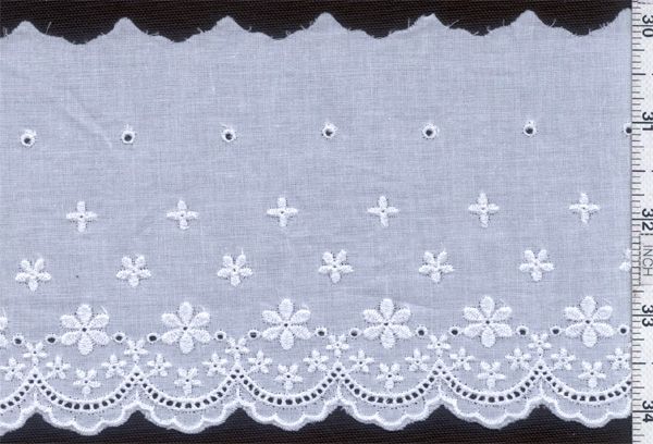 14Yds LACE TRIM 4.3 Wide MM Flower Stars White  