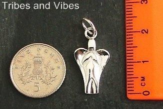 GUARDIAN ANGEL CHARM 21mm Jewellery wings 925 Sterling Silver + jump 