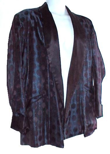 1940s 50s FABULOUS SATIN SMOKING JACKET RAT PACK / DESI ERA  