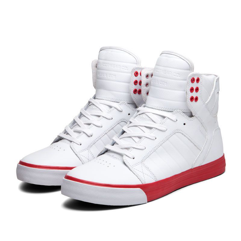   Authentic SUPRA Skytop CRIMSON White/Red White S18129 Mens All sizes