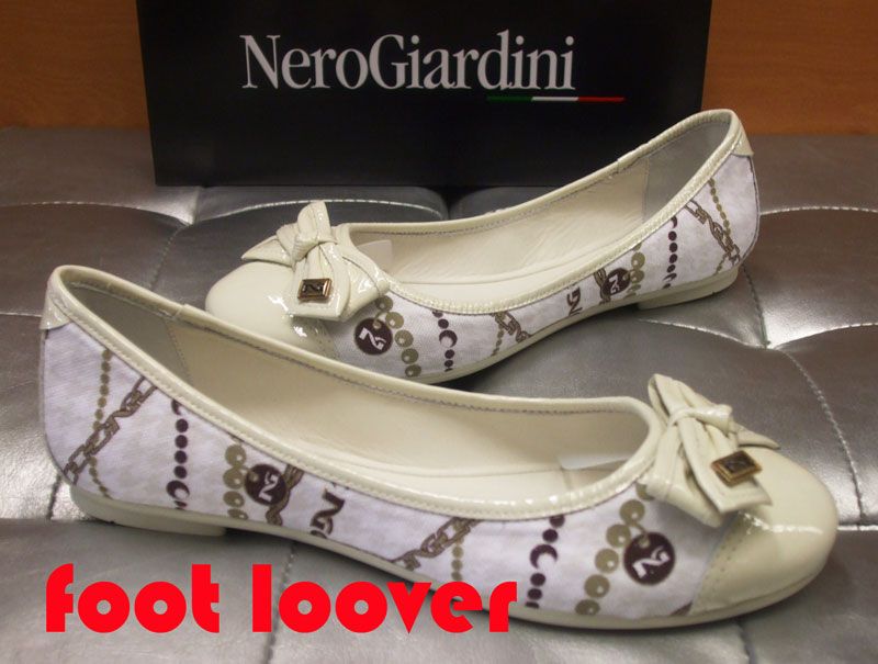 SCARPE BALLERINE NERO GIARDINI 672D 412 DONNA WHITE 38  