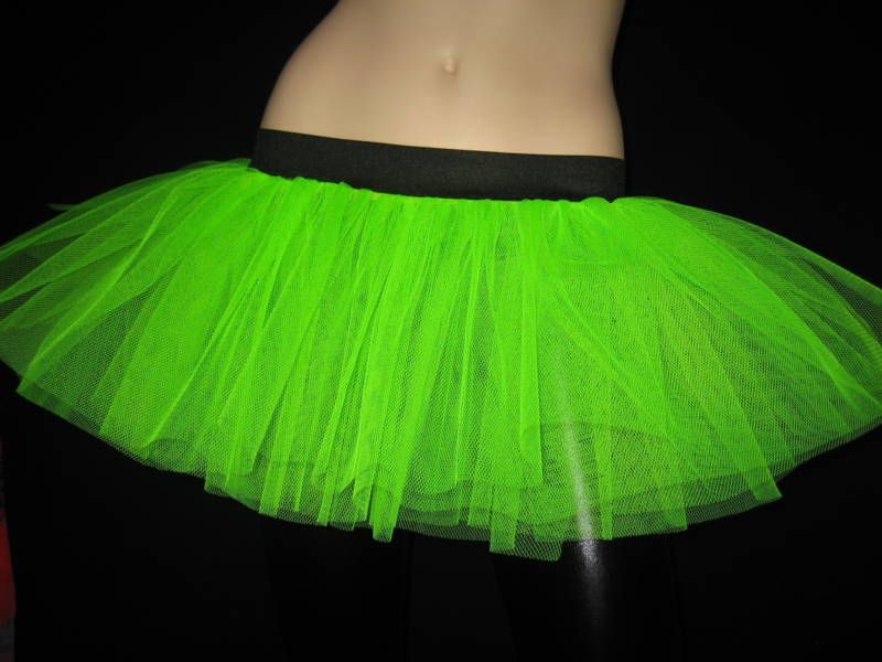 FESTIVAL GREEN TUTU UV NEON RAVE DANCE PARTY INSANITY  