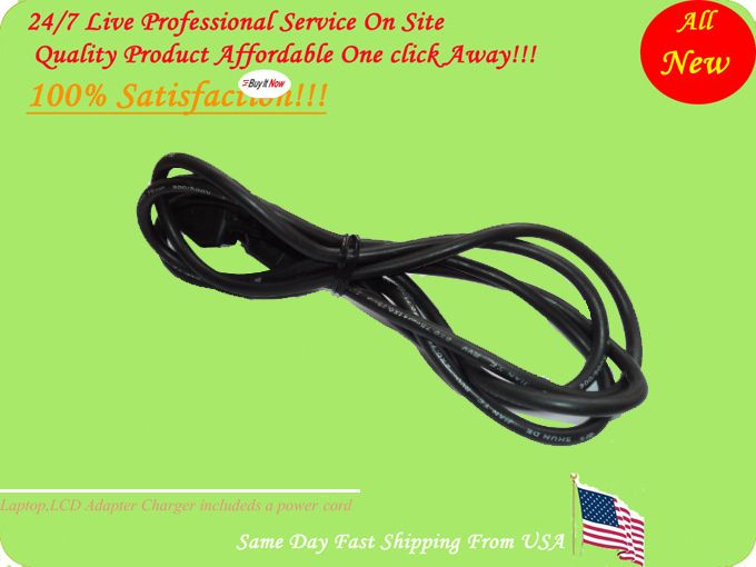 AC Power Cord Cable Plug For DELL E198WFP 1908FP 19 LCD Monitor 