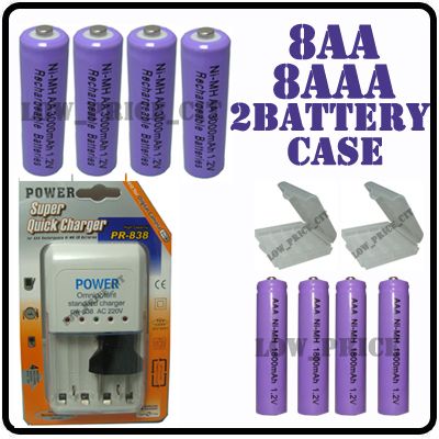 Intelligent Charger +8 AA AAA Rechargeable Battery F544  