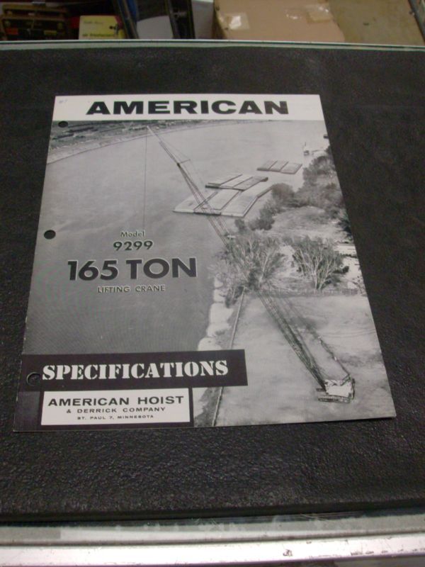 AMERICAN HOIST 9299 LIFTING CRANE SALES BROCHURE  