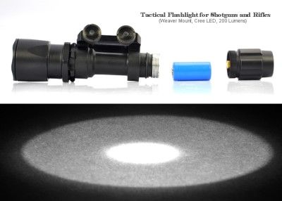 Tactical Flashlight for Shotguns and Rifles (Weaver Mount, Cree LED 