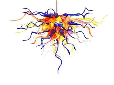 Hand Blown Glass Chandelier by Seth Parks  