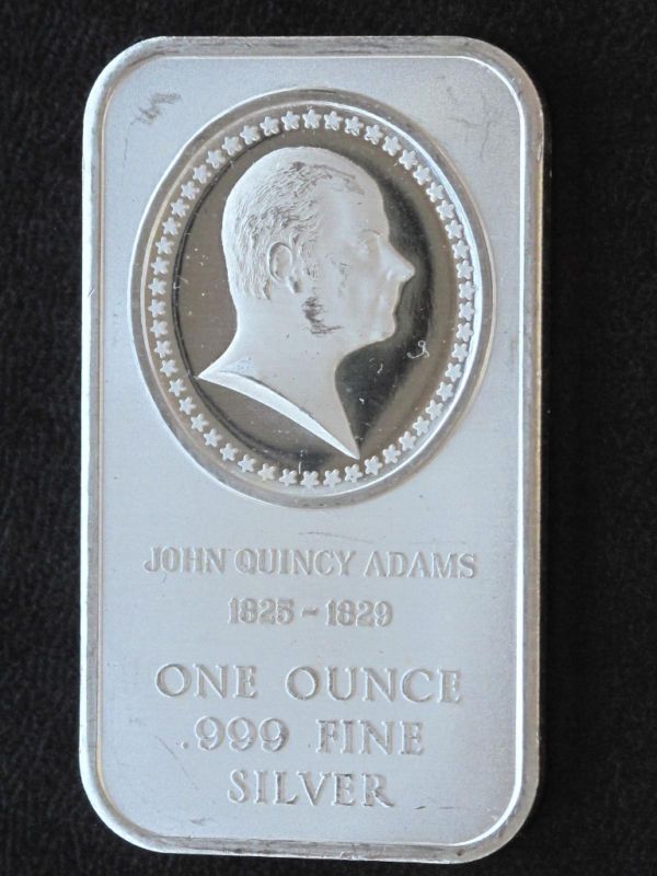 JOHN QUINCY ADAMS SILVER ART BAR MADISON MINT A5350  