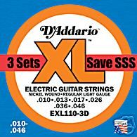 Addario EXL110 Light Electric Strings 3 sets  