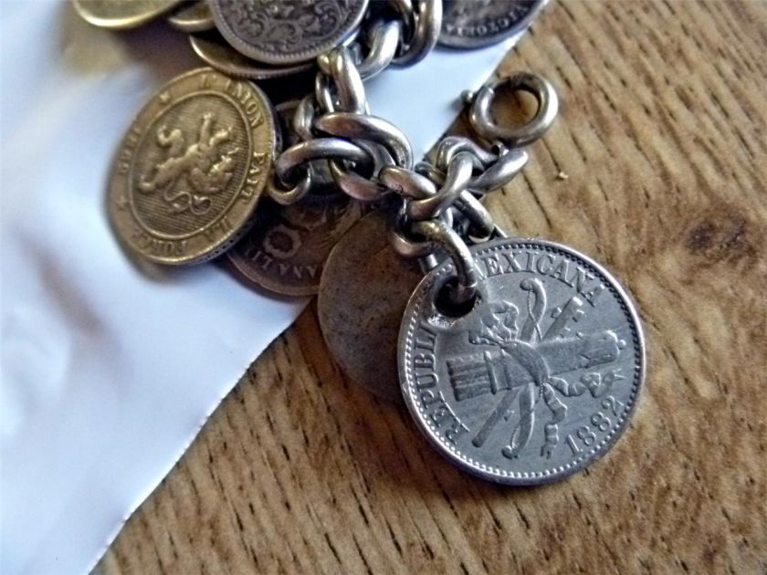   INDIA Silver MONEY lot 1812 ITALY circa 1800s COIN bracelet  