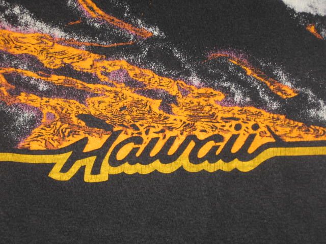 vintage 1989 HAWAII VOLCANOES PARK KILAUEA T Shirt SMALL neon tourist 