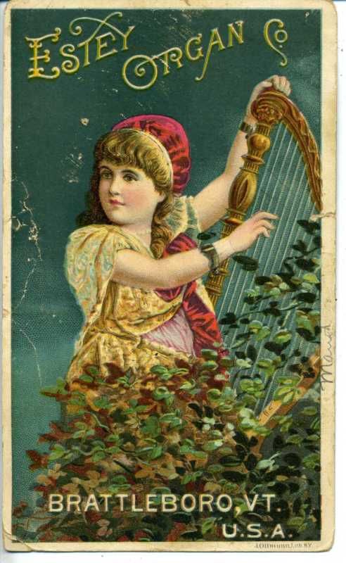 VICTORIAN TRADE CARD BRATTLEBORO VERMONT ESTEY ORGAN CO  