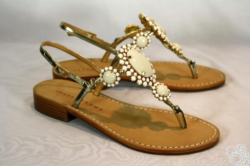 IVANKA TRUMP Verena Ivory Multi Thong Sandal Shoes  