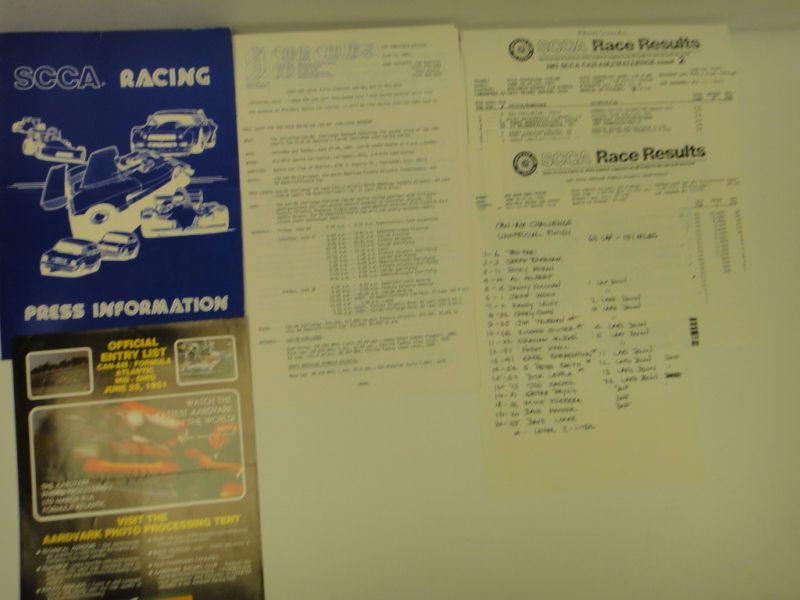 1981 SCCA OFFICAL ENTRY LIST CAN AM CHALLENGE PRESS KIT  