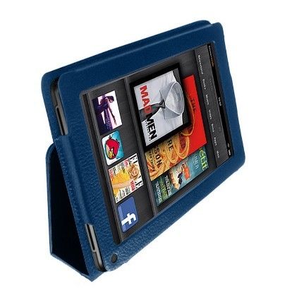   360 Degree Leather Case + 3X LCD Protectors for  Kindle Fire 7