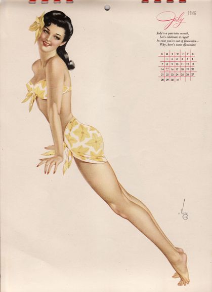 Original Pin Up Calendar Varga Art 1946  