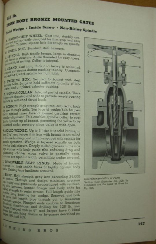 Jenkins Valves Catalog Bros African Blue Asbestos 1956  